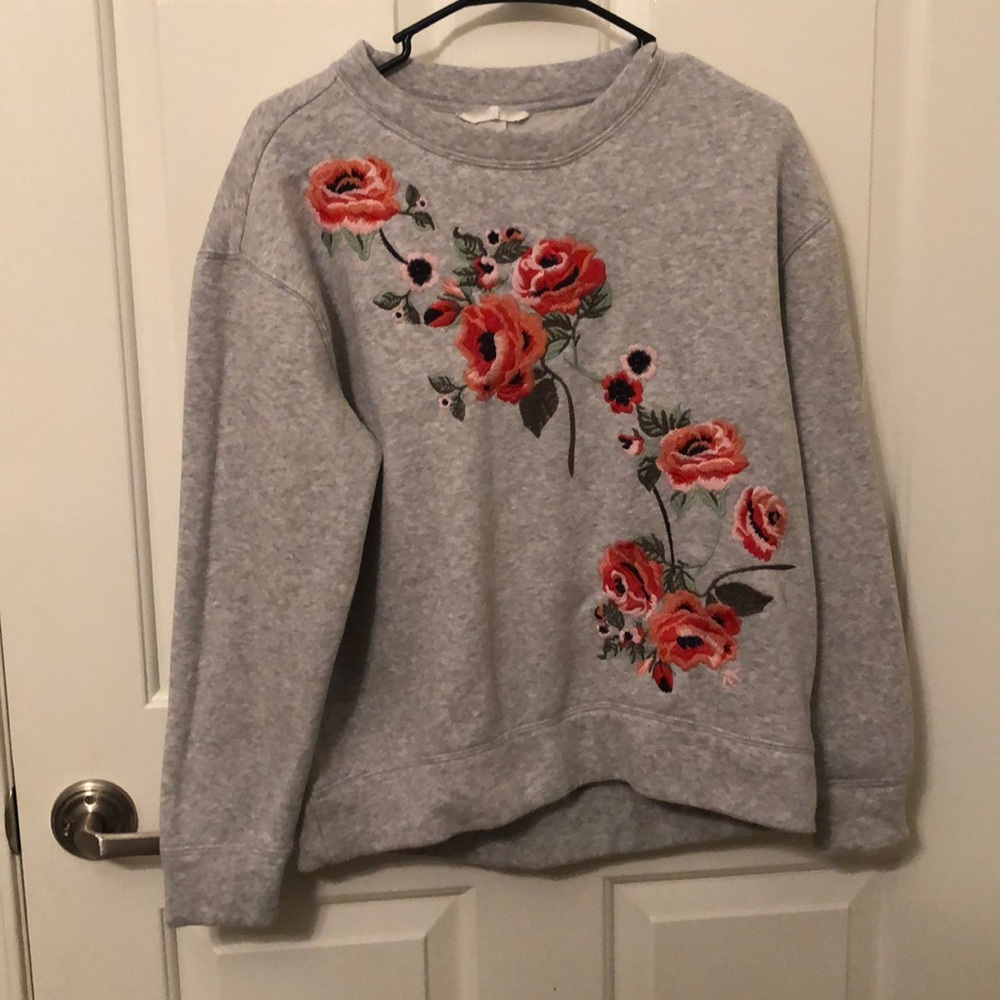 Size S Gray Embroidered sweater/pullover